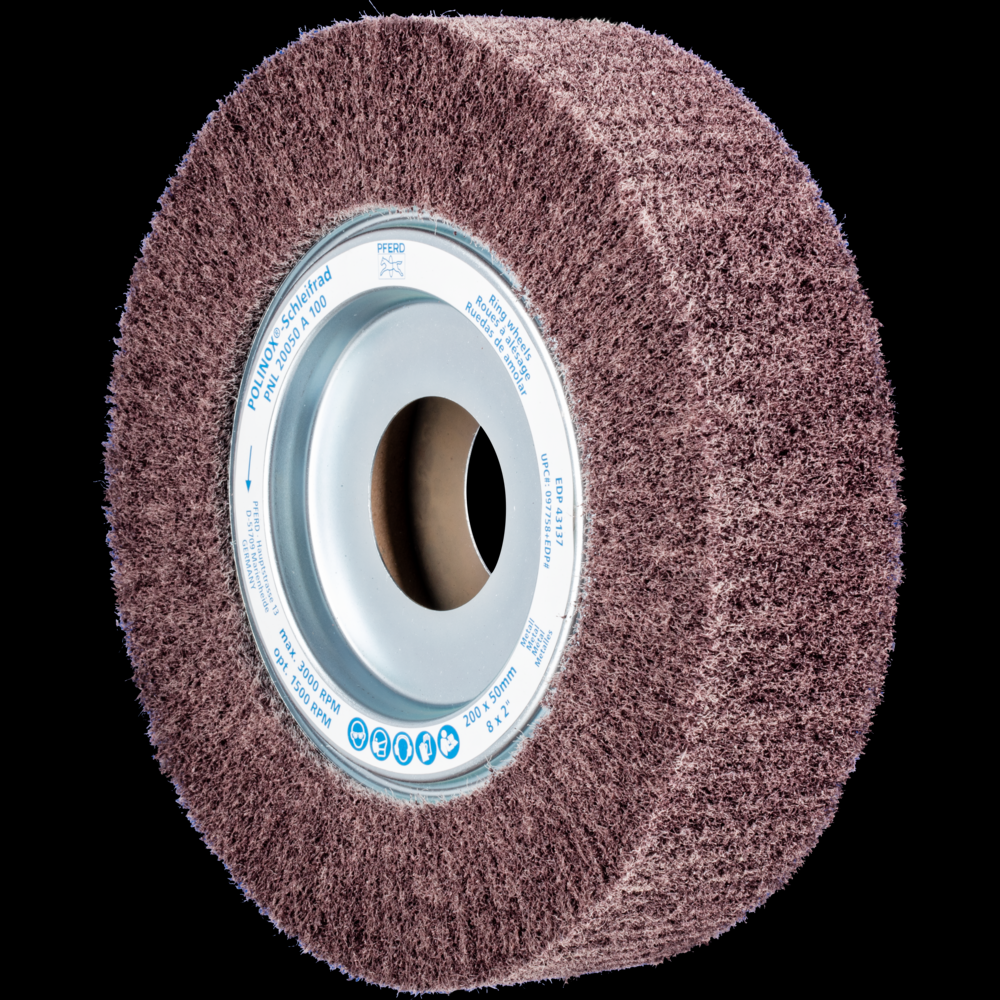 PFERD POLINOX® Unmounted Flap Wheel, 8&#34; x 2, 1&#34; AH, Radial, 100 Grit, Aluminum oxide<span class=' ItemWarning' style='display:block;'>Item is usually in stock, but we&#39;ll be in touch if there&#39;s a problem<br /></span>