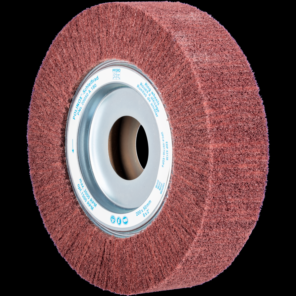 PFERD POLINOX® Unmounted Flap Wheel, 8&#34; x 2, 1&#34; AH, Radial, 180 Grit, Aluminum oxide<span class=' ItemWarning' style='display:block;'>Item is usually in stock, but we&#39;ll be in touch if there&#39;s a problem<br /></span>