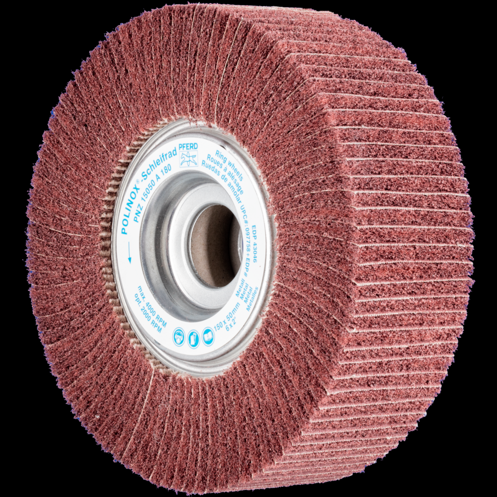 PFERD POLINOX® Unmounted Flap Wheel, 6&#34; x 2, 1&#34; AH,Interleaved,180 Grit,Aluminum oxide<span class=' ItemWarning' style='display:block;'>Item is usually in stock, but we&#39;ll be in touch if there&#39;s a problem<br /></span>