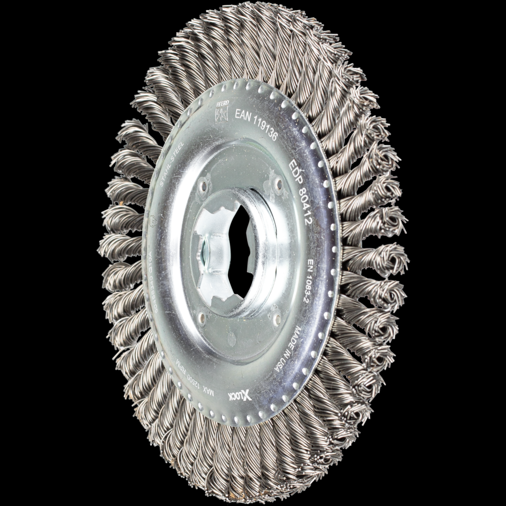 PFERD Stringer Bead Wheel Brush 4-7/8&#34; Dia .020 Carbon Steel X-LOCK<span class=' ItemWarning' style='display:block;'>Item is usually in stock, but we&#39;ll be in touch if there&#39;s a problem<br /></span>