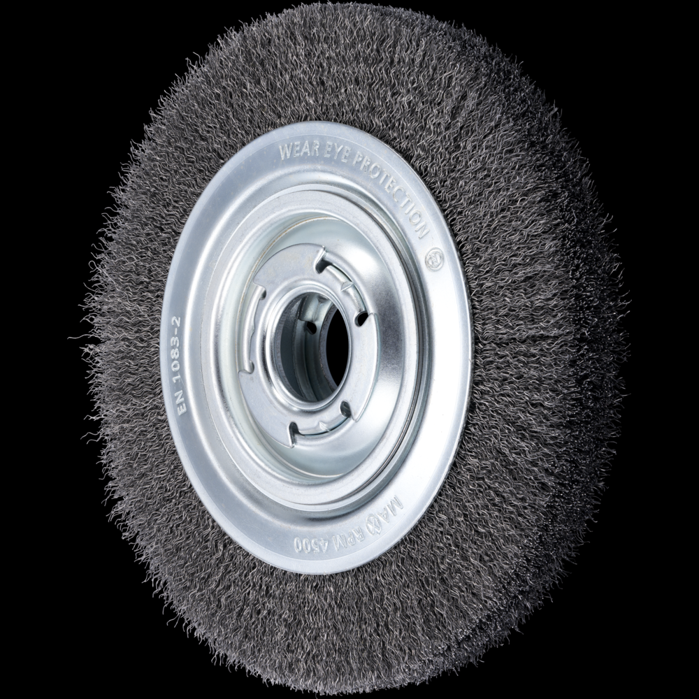 PFERD Crimped Wire Wheel Brush PSF 8&#34; .014 Carbon Steel 1-1/4&#34; Arbor<span class=' ItemWarning' style='display:block;'>Item is usually in stock, but we&#39;ll be in touch if there&#39;s a problem<br /></span>