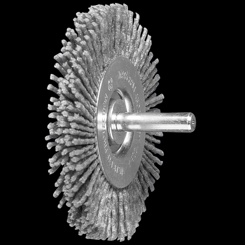 PFERD M-BRAD® Mounted Wheel Brush PSF 3&#34; Dia. .040/120 Grit Silicon Carbide 1/4&#34; Shank<span class=' ItemWarning' style='display:block;'>Item is usually in stock, but we&#39;ll be in touch if there&#39;s a problem<br /></span>