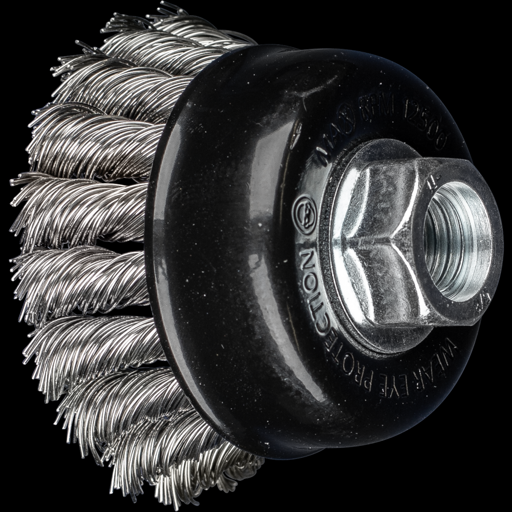 PFERD Knot Wire Cup Brush PSF 2-3/4&#34; Dia. .014 Stainless Steel 5/8-11&#34; Thread<span class=' ItemWarning' style='display:block;'>Item is usually in stock, but we&#39;ll be in touch if there&#39;s a problem<br /></span>