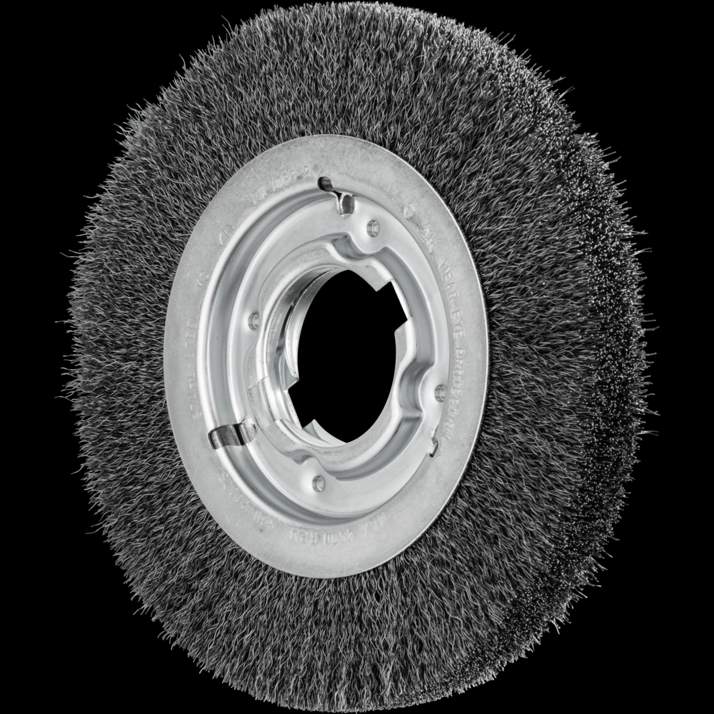 PFERD Crimped Wire Wheel Brush 8&#34; Dia Medium Face .012 Carbon Steel 2&#34; Keyed Arbor<span class=' ItemWarning' style='display:block;'>Item is usually in stock, but we&#39;ll be in touch if there&#39;s a problem<br /></span>