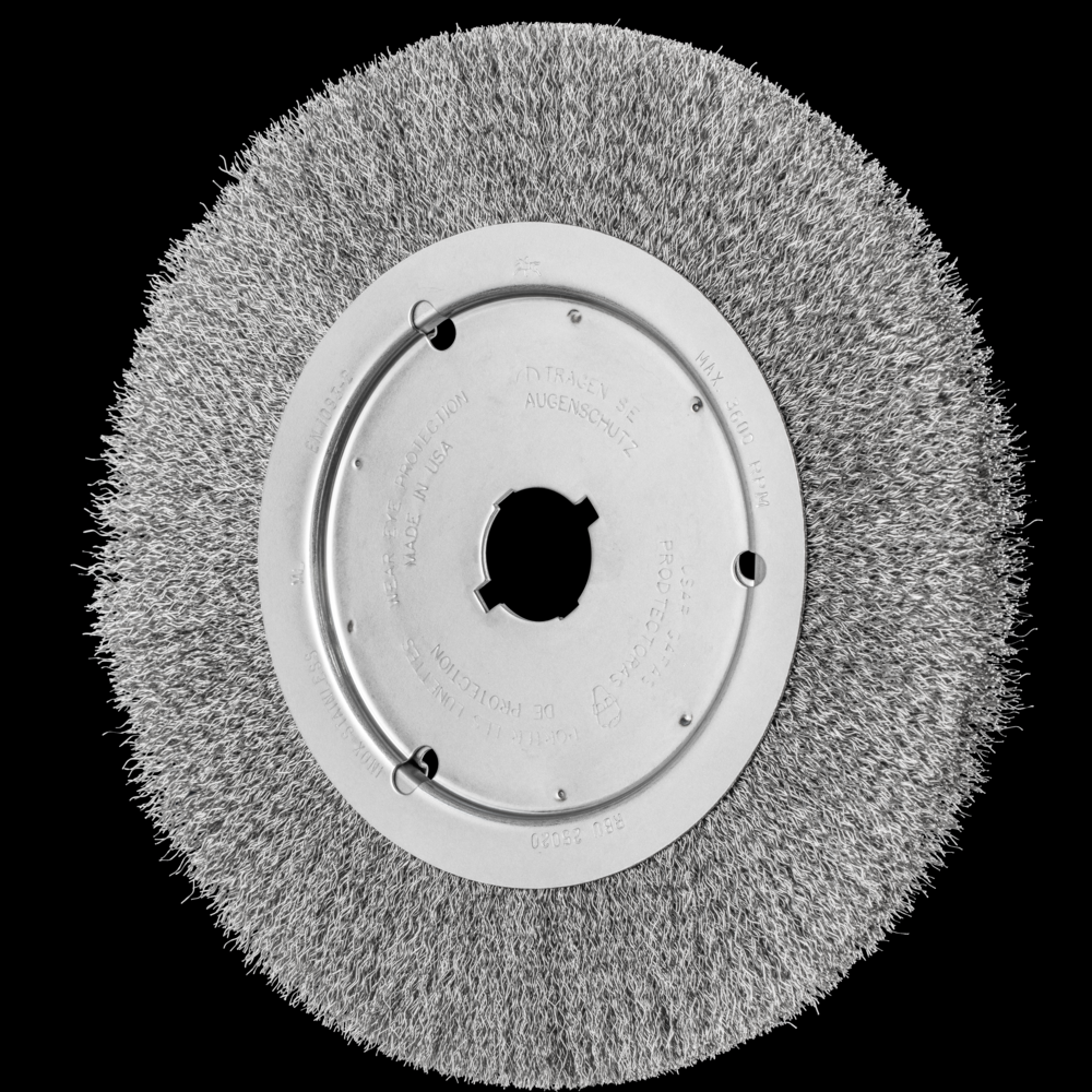 PFERD Crimped Wire Wheel Brush 10&#34; Dia Narrow Face .012 Stainless Steel 2&#34; Keyed Arbor<span class=' ItemWarning' style='display:block;'>Item is usually in stock, but we&#39;ll be in touch if there&#39;s a problem<br /></span>