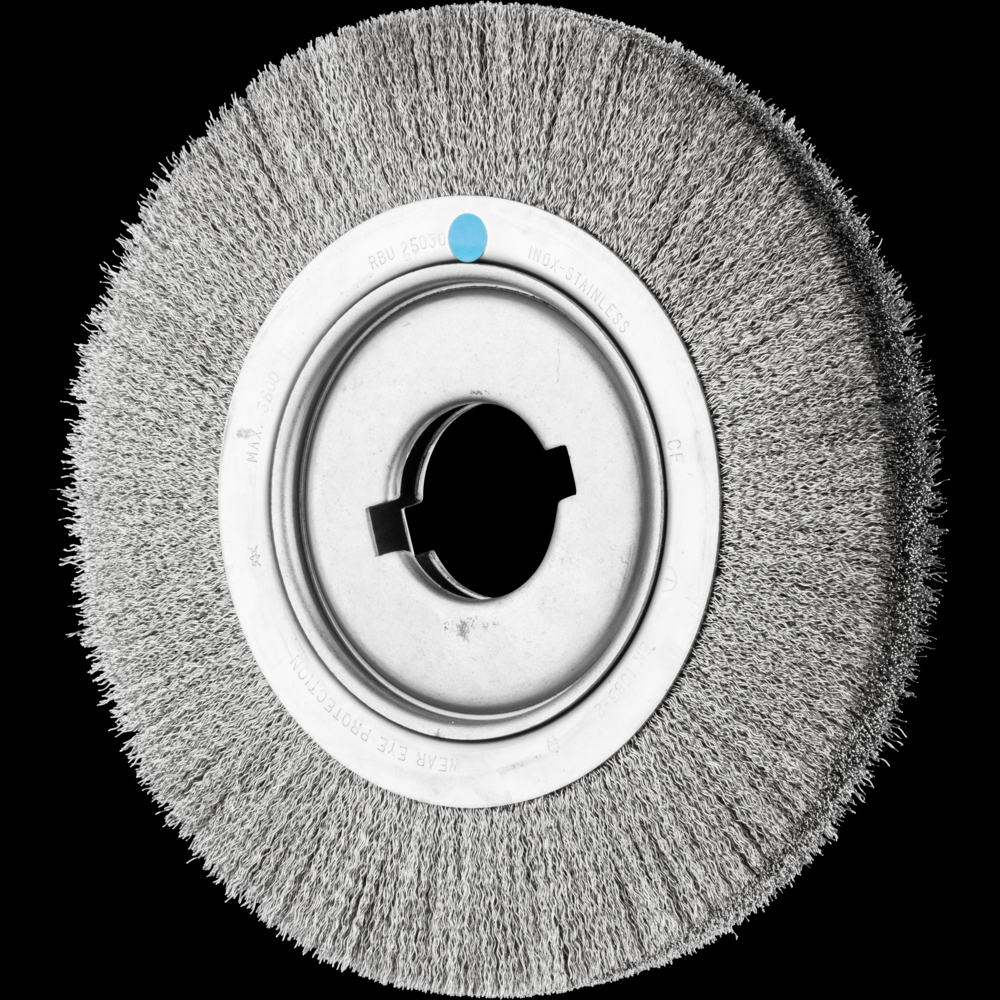 PFERD Crimped Wire Wheel Brush 10&#34; Dia Medium Face .012 Stainless Steel 2&#34; Keyed Arbor<span class=' ItemWarning' style='display:block;'>Item is usually in stock, but we&#39;ll be in touch if there&#39;s a problem<br /></span>