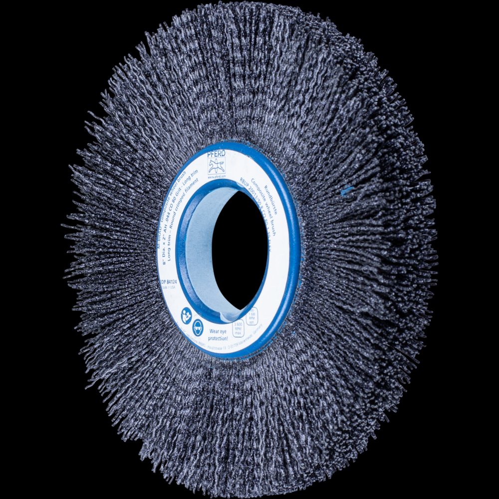 PFERD M-BRAD® Composite Wheel Brush 8&#34; Dia. .040/80 Grit Ceramic Oxide 2&#34; Arbor<span class=' ItemWarning' style='display:block;'>Item is usually in stock, but we&#39;ll be in touch if there&#39;s a problem<br /></span>