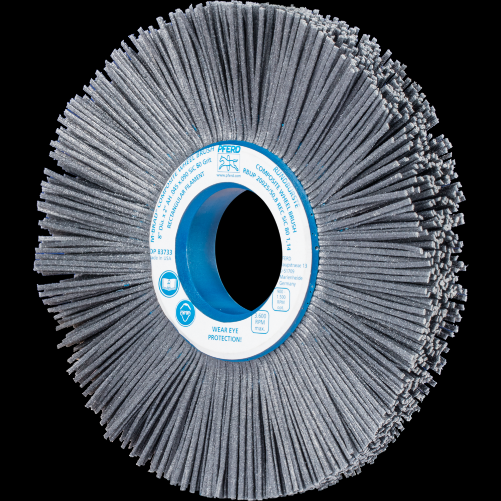 PFERD M-BRAD® Composite Wheel Brush 8&#34; Dia. M-BRAD® Silicon Carbide 2&#34; Arbor<span class=' ItemWarning' style='display:block;'>Item is usually in stock, but we&#39;ll be in touch if there&#39;s a problem<br /></span>