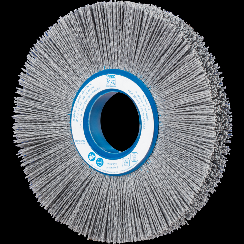 PFERD M-BRAD® Composite Wheel Brush 8&#34; Dia. .040/80 Grit Silicon Carbide 2&#34; Arbor<span class=' ItemWarning' style='display:block;'>Item is usually in stock, but we&#39;ll be in touch if there&#39;s a problem<br /></span>