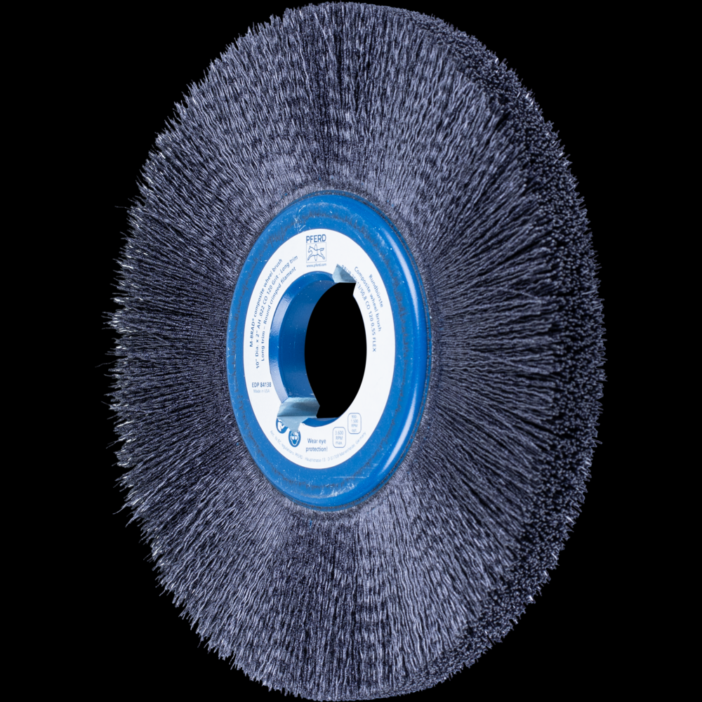 PFERD M-BRAD® Composite Wheel Brush 10&#34; Dia. .022/120 Grit CO 2&#34; Keyed Arbor<span class=' ItemWarning' style='display:block;'>Item is usually in stock, but we&#39;ll be in touch if there&#39;s a problem<br /></span>