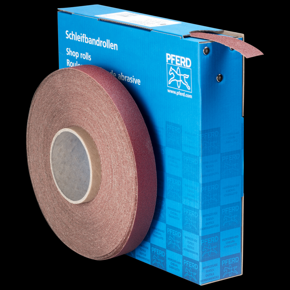 PFERD Shop Roll, Resin over Resin Heavy-Duty, 1&#34; x 50 yards, 100 Grit, Aluminum oxide<span class=' ItemWarning' style='display:block;'>Item is usually in stock, but we&#39;ll be in touch if there&#39;s a problem<br /></span>