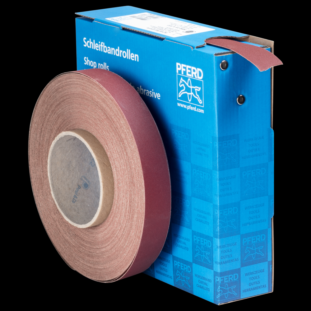 PFERD Shop Roll, Resin over Resin Heavy-Duty, 1&#34; x 50 yards, 320 Grit, Aluminum oxide<span class=' ItemWarning' style='display:block;'>Item is usually in stock, but we&#39;ll be in touch if there&#39;s a problem<br /></span>