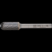 Pferd Inc. 21724452 - PFERD Carbide Bur SC-4 Cylindrical Radius End Double Cut 7/16" x 1" x 1/4" Shank