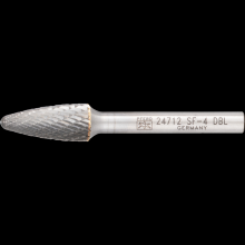 Pferd Inc. 21724712 - PFERD Carbide Bur SF-4 Tree Shape Double Cut 7/16" x 1" x 1/4" Shank