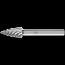 Pferd Inc. 21724801 - PFERD Carbide Bur SG-3 Pointed Tree Shape Single Cut 3/8" x 3/4" x 1/4" Shank