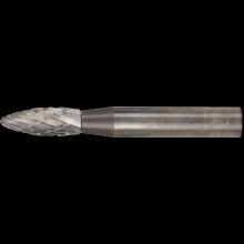 Pferd Inc. 21724862 - PFERD Carbide Bur SH-1 Flame Shape Double Cut 1/4" x 5/8" x 1/4" Shank