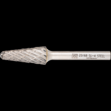 Pferd Inc. 21725168 - PFERD Carbide Bur SL-4 14° Taper STEEL Cut 1/2" x 1-1/8" x 1/4" Shank