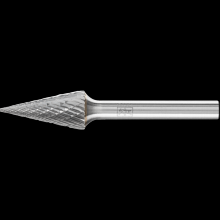 Pferd Inc. 21725242 - PFERD Carbide Bur SM-5 Pointed Cone Shape Double Cut 1/2" x 1" x 1/4" Shank