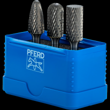 Pferd Inc. 21726548 - PFERD Carbide Bur Set 3 Piece Double Cut 1/4" Shank Plastic Case