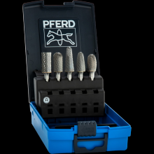 Pferd Inc. 21726552 - PFERD Carbide Bur Set 5 Piece Diamond Cut 1/4" Shank Plastic Case