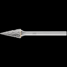 Pferd Inc. 21823502 - PFERD Carbide Bur SM-51 Pointed Cone Shape Double Cut 1/4" x 1/2" x 1/8" Shank