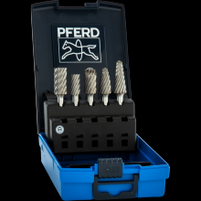 Pferd Inc. 26000014 - PFERD Carbide Bur Set 5 Piece INOX Cut 1/4" Shank Plastic Case