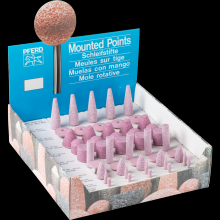 Pferd Inc. 39008833 - PFERD Vitrified Mounted Point Set, STEEL EDGE, 23 Piece, Aluminum Oxide, 1/4" Shank