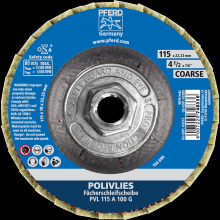 Pferd Inc. 47202059 - PFERD POLIVLIES® Non-Woven Flap Disc, 4-1/2" x 5/8-11, 100 Grit, Coarse,Aluminum oxide