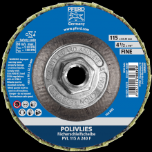 Pferd Inc. 47202061 - PFERD POLIVLIES® Non-Woven Flap Disc, 4-1/2" x 5/8-11, 240 Grit, Fine, Aluminum oxide