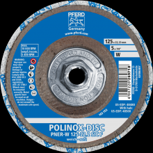 Pferd Inc. 47802696 - PFERD POLINOX® Unitized Disc, 5" x 1/2 x 5/8-11, T27, Fine, Soft, 2SF, Silicon carbide