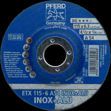 Pferd Inc. 69901220 - PFERD Textile Wheel for Angle Grinders, 4-1/2" x 1/4 x 7/8, 54 Grit,T27,Aluminum oxide