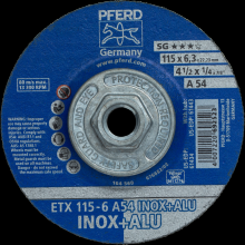 Pferd Inc. 69901222 - PFERD Textile Wheel for Angle Grinders,4-1/2" x 1/4 x5/8-11,54 Grit,T27,Aluminum oxide