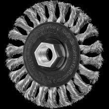 Pferd Inc. 79152295 - PFERD Full Cable Knot Wheel Brush 4" Dia. .014 Stainless Steel 5/8-11" Thread Retail