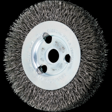 Pferd Inc. 79180018 - PFERD Crimped Wire Wheel Brush 4" Dia Narrow Face .014 Carbon Steel 5/8-1/2" Arbor