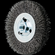 Pferd Inc. 79180024 - PFERD Crimped Wire Wheel Brush 4" Dia Narrow Face .014 Carbon Steel 5/8-11" Arbor