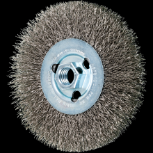 Pferd Inc. 79180366 - PFERD Crimped Wire Wheel Brush 5" Dia Narrow Face .014 Stainless Steel 5/8-11" Arbor