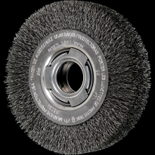 Pferd Inc. 79181236 - PFERD Crimped Wire Wheel Brush 6" Dia Wide Face .014 Carbon Steel 2" Arbor