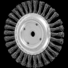 Pferd Inc. 79182113 - PFERD Full Cable Knot Wheel Brush 6" Dia. .023 Carbon Steel 5/8-1/2" Arbor