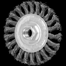 Pferd Inc. 79182166 - PFERD Full Cable Knot Wheel Brush 4" Dia. .020 Carbon Steel 5/8-11" Thread