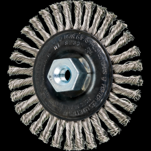 Pferd Inc. 79182309 - PFERD Stringer Bead Wheel Brush 4" Dia .020 Stainless Steel 3/8-24" Thread