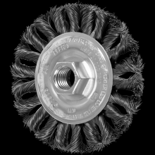 Pferd Inc. 79182383 - PFERD COMBITWIST® Knot Wheel Brush 4" Dia. .014 Carbon Steel 5/8-11" Thread