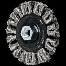 Pferd Inc. 79182412 - PFERD COMBITWIST® Knot Wheel Brush 4" Dia. .014 Stainless Steel 5/8-11" Thread