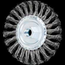 Pferd Inc. 79182470 - PFERD Standard Twist Knot Wire Wheel Brush 5" Dia. .020 Carbon Steel 5/8-11" Thread