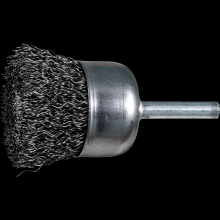 Pferd Inc. 79182820 - PFERD Crimped Mounted Cup Brush 1-1/4" Dia. .014 Carbon Steel 1/4" Shank