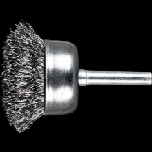 Pferd Inc. 79182836 - PFERD Crimped Mounted Cup Brush 1-3/4" Dia. .012 Stainless Steel 1/4" Shank