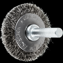 Pferd Inc. 79182870 - PFERD Mounted Flared Cup Brush 1-1/2" Dia. .006 Stainless Steel 1/4" Shank