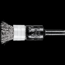 Pferd Inc. 79183026 - PFERD Banded Crimped Wire End Brush 1/2" Dia. .010 Stainless Steel 1/4" Shank