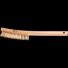 Pferd Inc. 79185005 - PFERD Curved Handle Scratch Brush 3x19 Rows Brass Wire Wooden Block