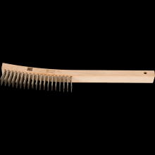 Pferd Inc. 79185008 - PFERD Curved Handle Scratch Brush 4x19 Rows Stainless Steel Wire Wooden Block