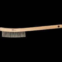 Pferd Inc. 79185011 - PFERD Curved Handle Scratch Brush 3x14 Rows SS Wire Wooden Block